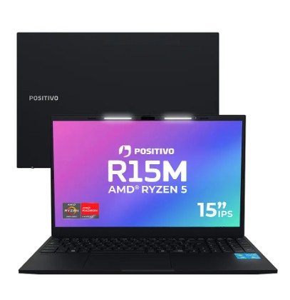 CUPOM QUASE ESGOTANDO — Notebook Positivo Vision R15M AMD Ryzen 5-5625U Linux 8GB RAM 256GB SSD Wi-Fi 6 Tela 15” Full...