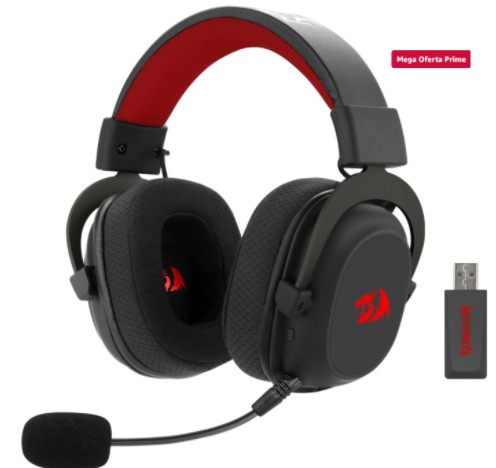 Headset Gamer Redragon Zeus Pro Preto Sem Fio 7.1 H510-PRO