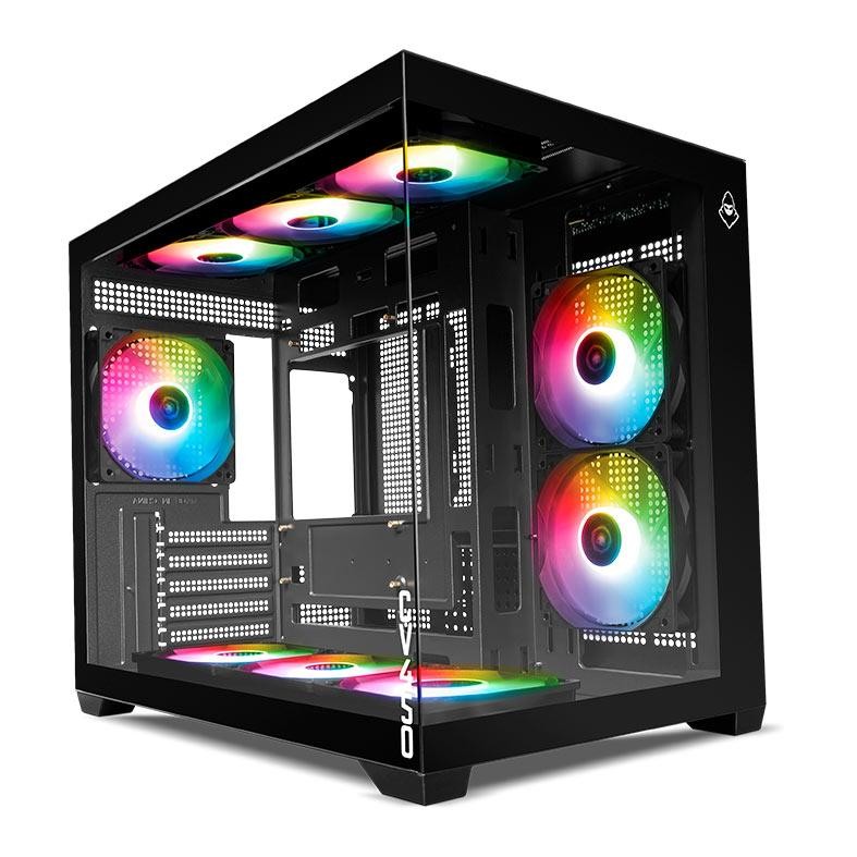 Gabinete Gamer Mancer CV450 Mini-Tower Lateral de Vidro com 9 Fans Preto
