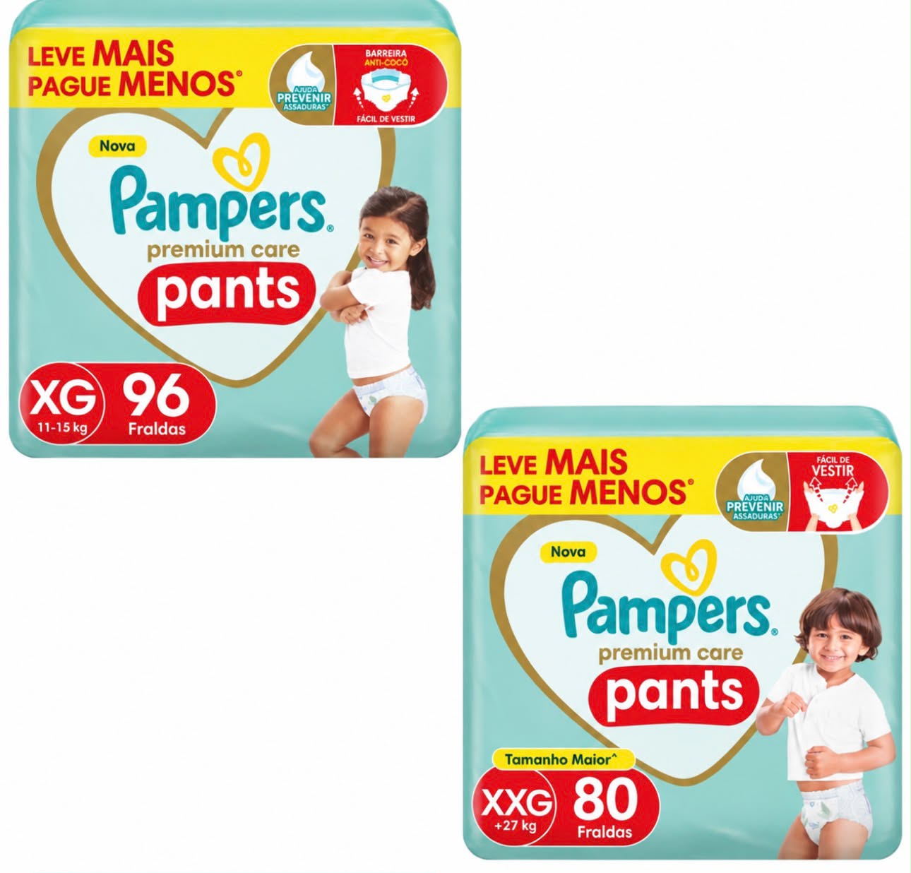 Fralda Pampers Premium Care Pants XG ou XXXG