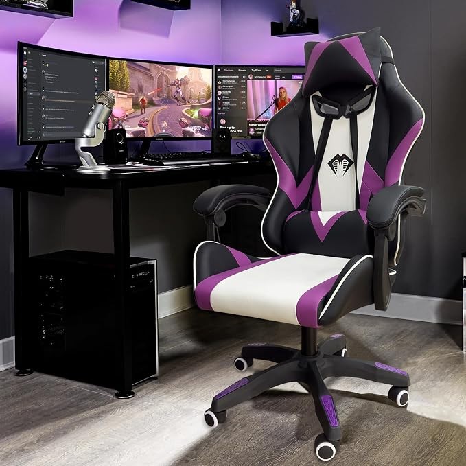 Cadeira Gamer Python Fly com Tecido Respiravel e Design Ergonomico