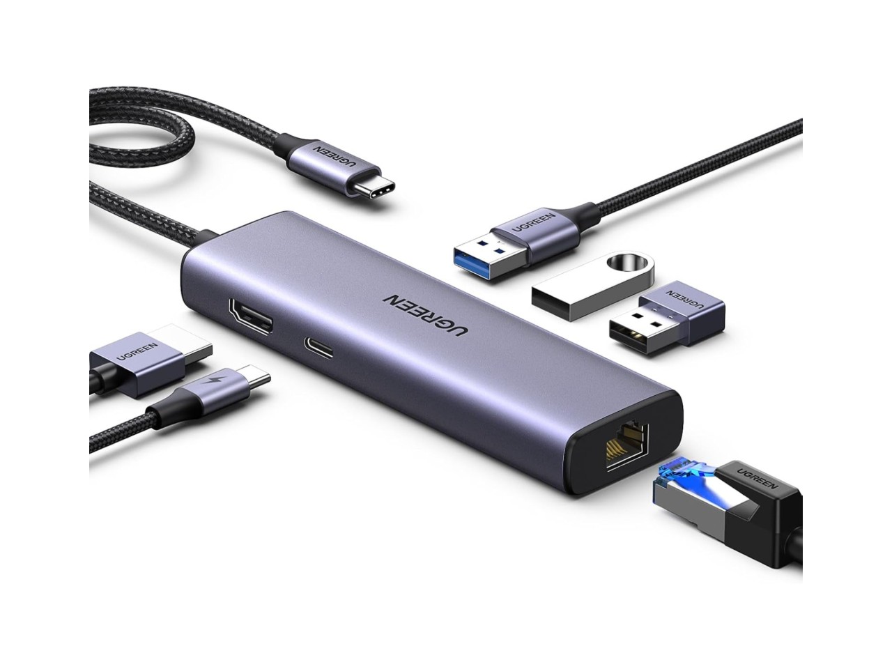 Hub USB-C 6 em 1 Ugreen Revodok 4K HDMI e Ethernet
