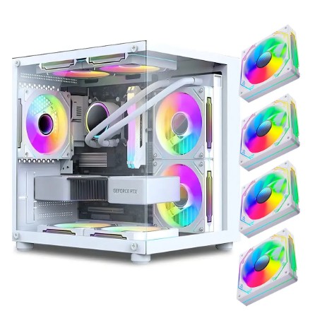 Gabinete Gamer Aquário em Vidro com 4 Fans RGB