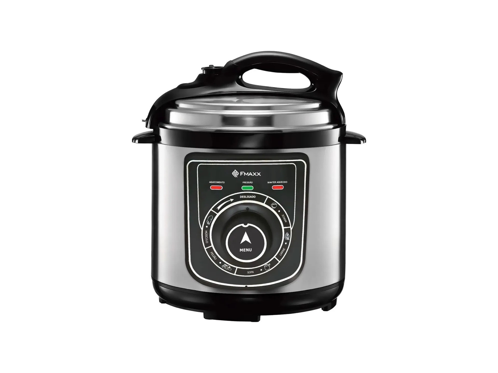 PANELA DE PRESSÃO ELÉTRICA FMAXX CHEF 4 LITROS – 800W, prateada, prática pro dia a dia