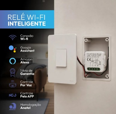 Mini Interruptor Inteligente Wi-Fi 1 Canal 10A Neo Avant