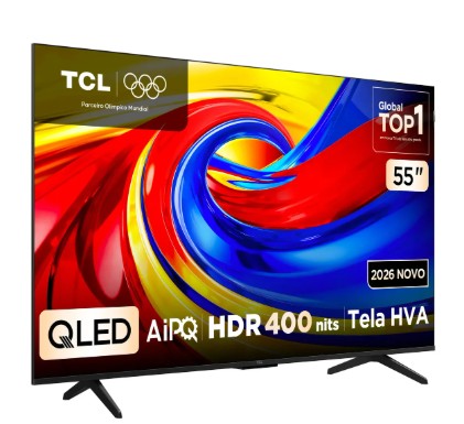 Smart TV TCL 55 Polegadas QLED 4K P7L Google TV 120Hz
