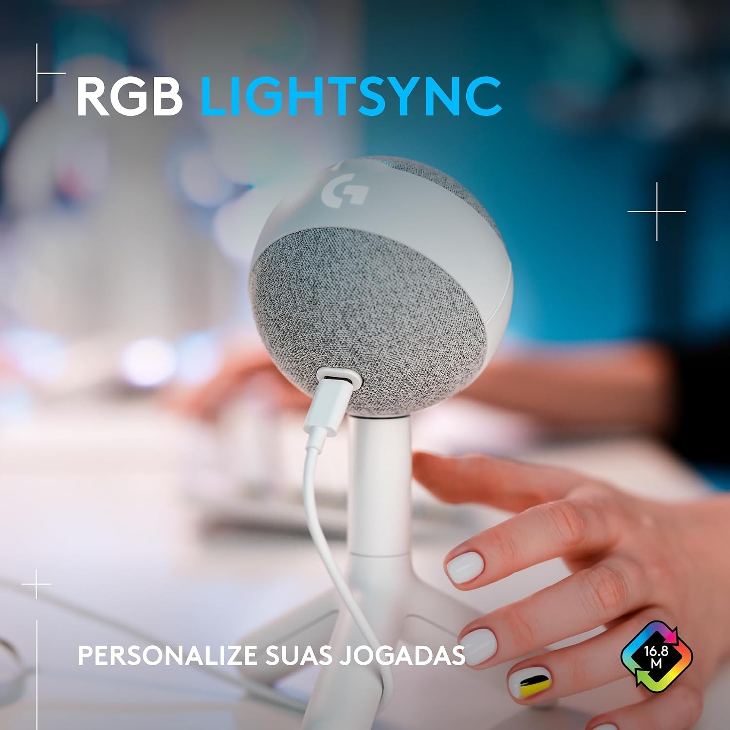 Microfone Condensador Gamer Logitech G Yeti Orb RGB USB