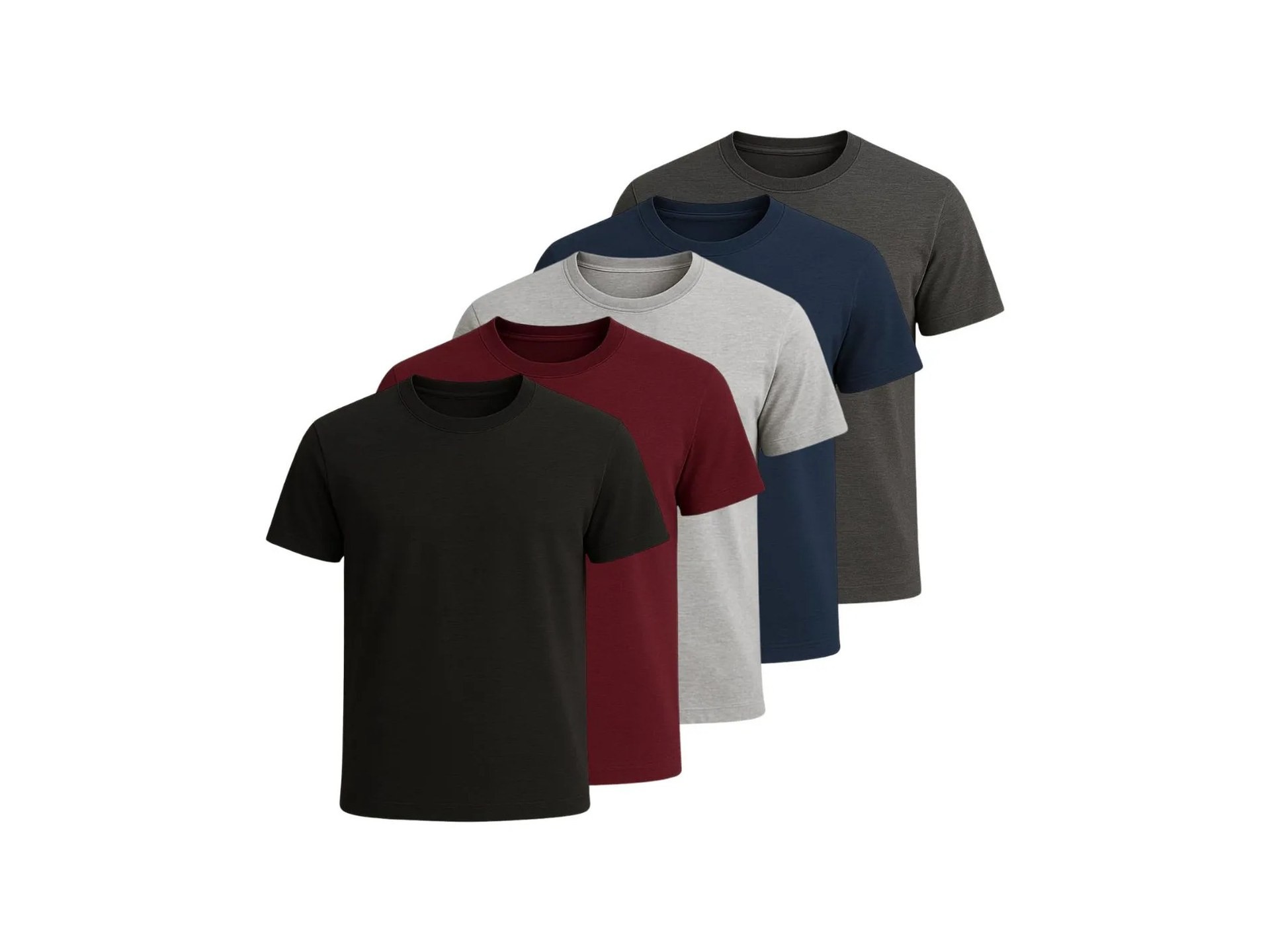 Kit com 5 camisetas básicas de algodão