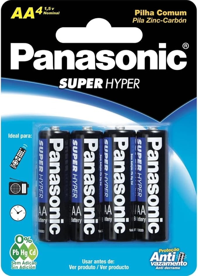 Pilha Comum Panasonic AA 4 Unidades