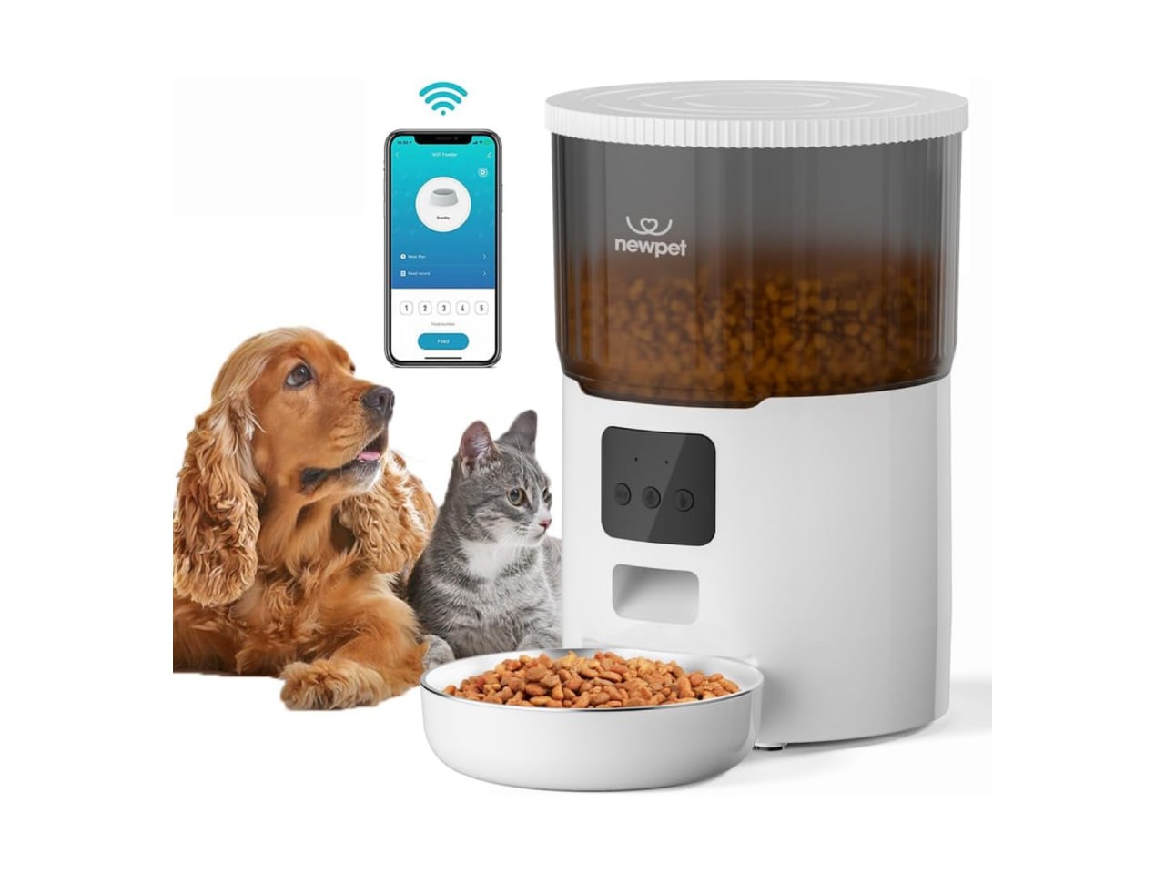 Alimentador Automático Pet 4L Wi-Fi com Gravador de Voz