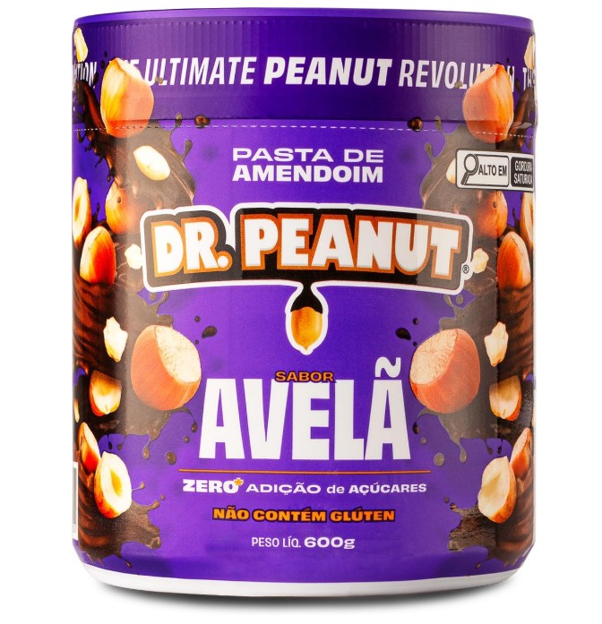 Pasta de Amendoim Avelã 600G Dr. Peanut com Whey Protein