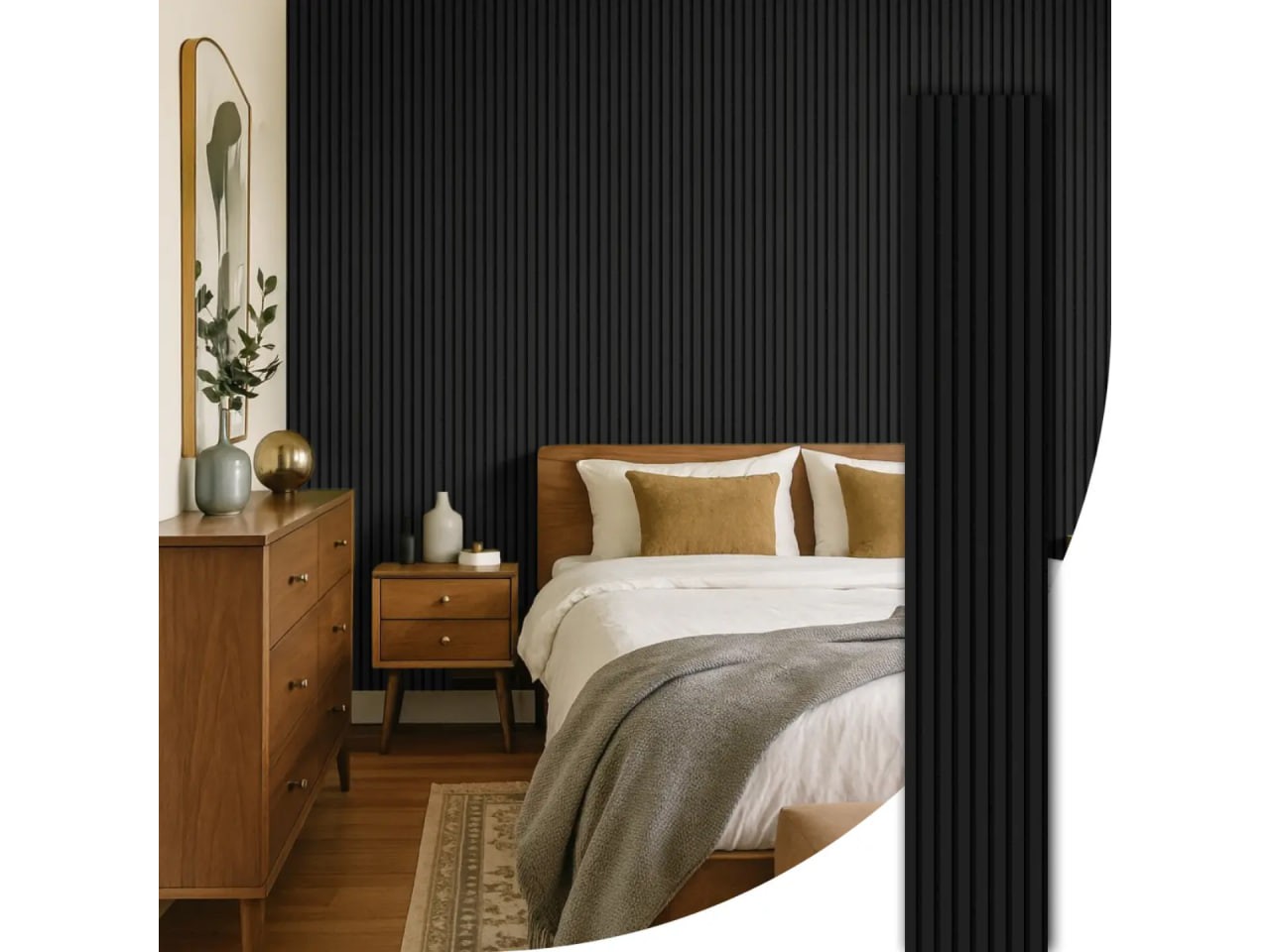 Painel Ripado Acústico Madeira Natural Ikara 270x32cm