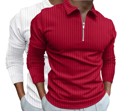 Kit 2 Camisas Polo Manga Longa