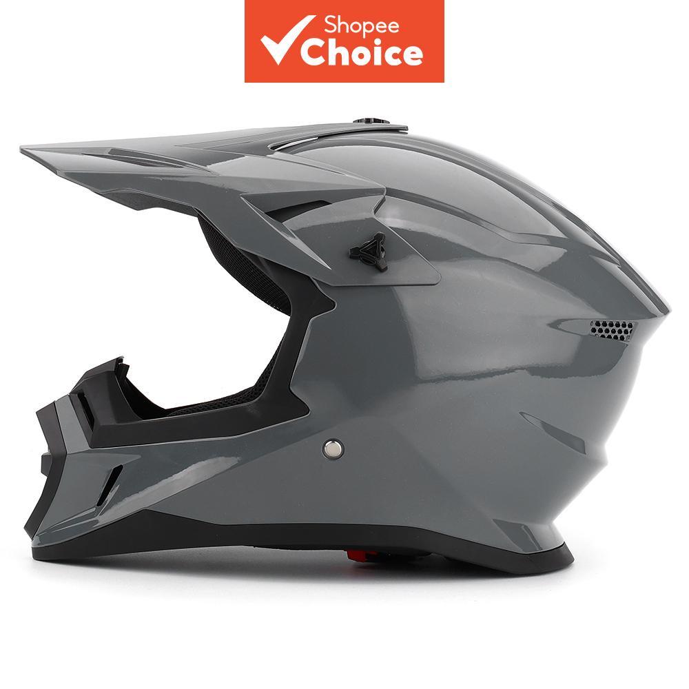 Capacete Integral Off-Road Cinza Brilhante