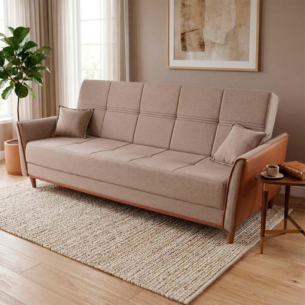 Sofa Cama Servia 2,00m Bege Boucle - King House