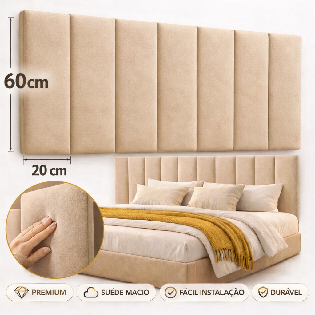 Cabeceiras de Cama Casal King Premium 60x20cm Decorativas