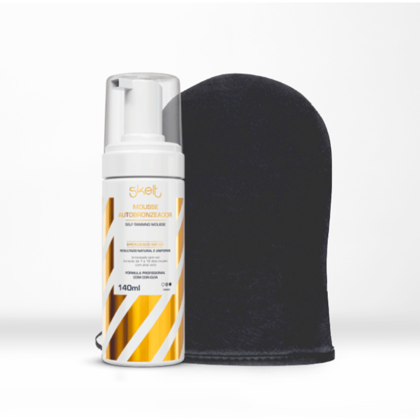 Kit Autobronzeador Iniciante Bronzeado Medio Mousse e Luva