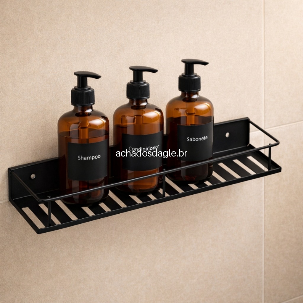 Suporte Porta Shampoo Sabonete de Parede em Aço