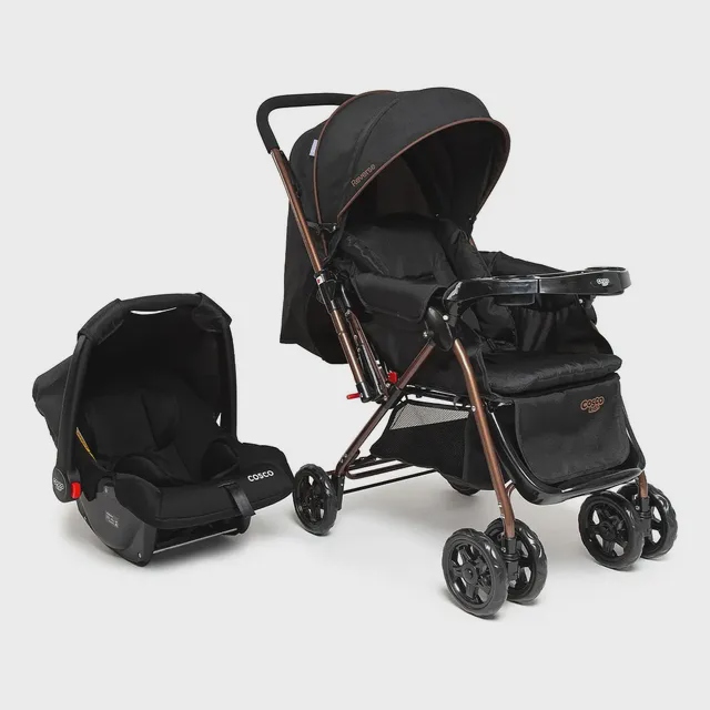 Travel System Cosco Kids Reverse Duo 0 a 15kg Preto Bronze