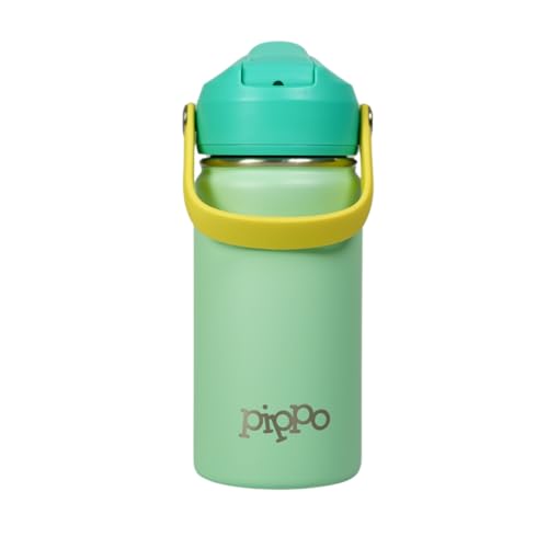 Oferta: Pippo | Garrafa Térmica Infantil Criança Aço Inox Parede Dupla Menino Menina Para Bebidas Quentes e Frias e Livre de BPA (Verde)