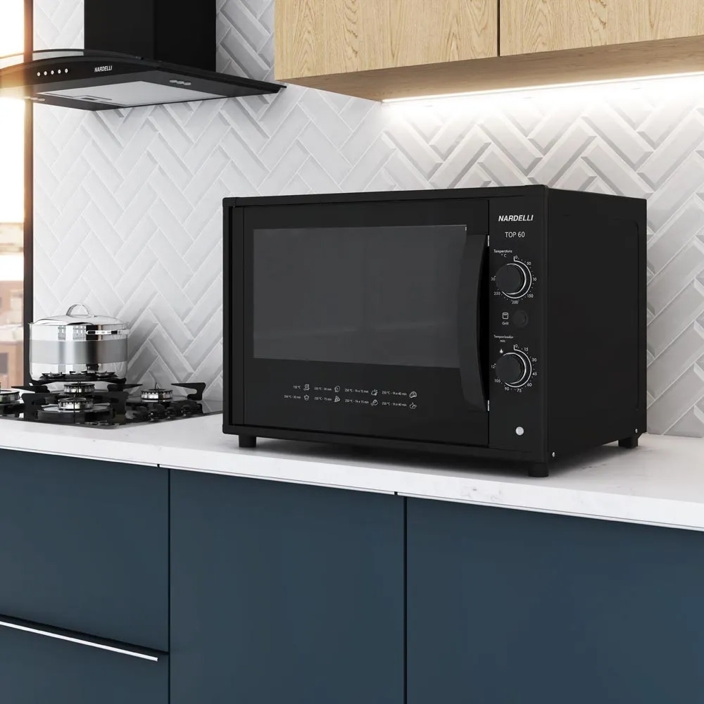 Forno Elétrico de Bancada Nardelli 60 Litros Preto
