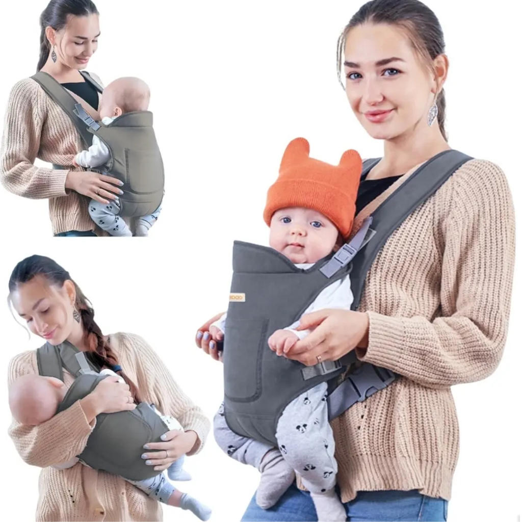 Carregador Canguru Bebê 4 Posições até 15kg com Bolso Aiebao