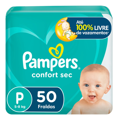 Fralda Pampers Confort Sec Tamanho P 50 Unidades