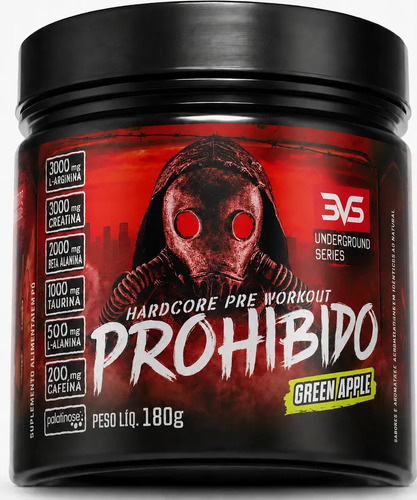Pré Treino Prohibido 180g Green Apple