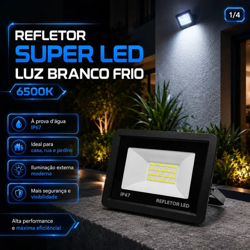 Kit 4 Refletores Super Led 200W Bivolt IP67
