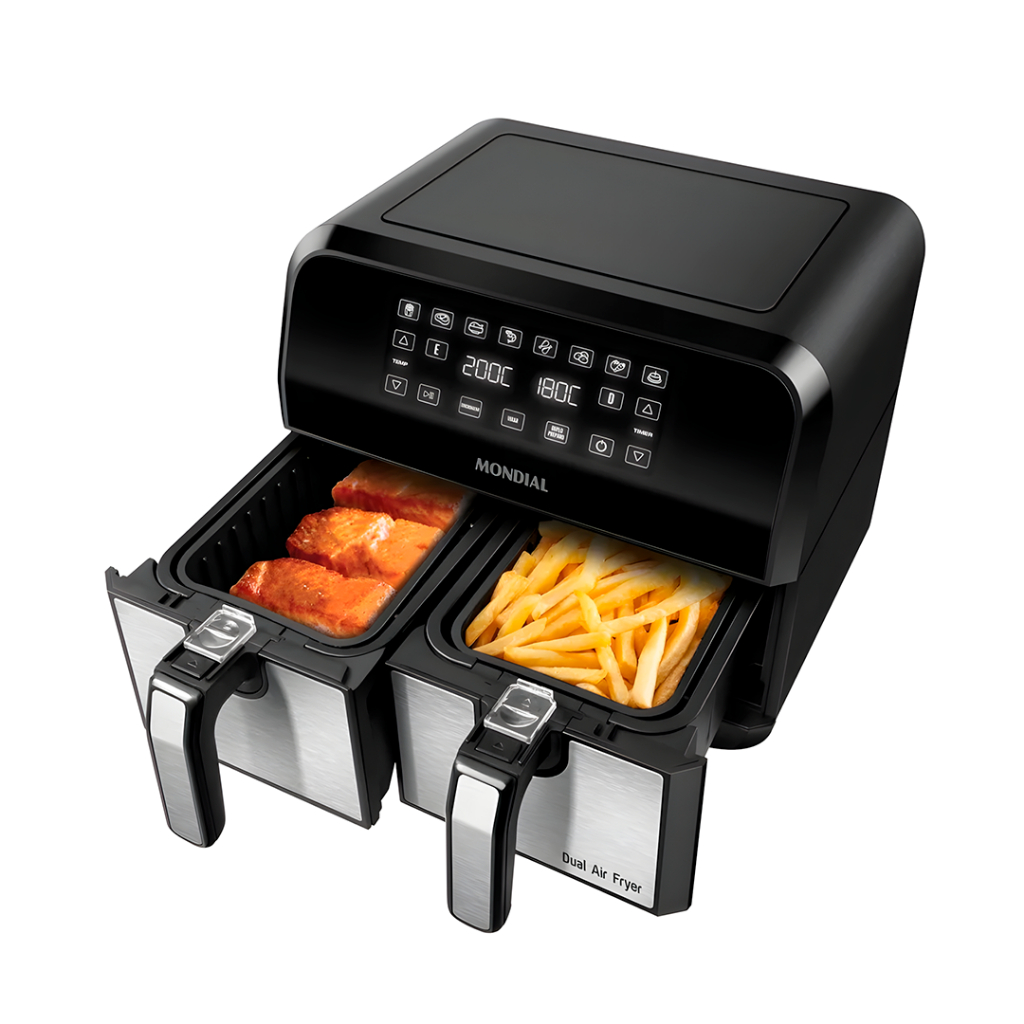 Air Fryer Mondial AFD-01-BI Duplo Cesto 8L 2000W