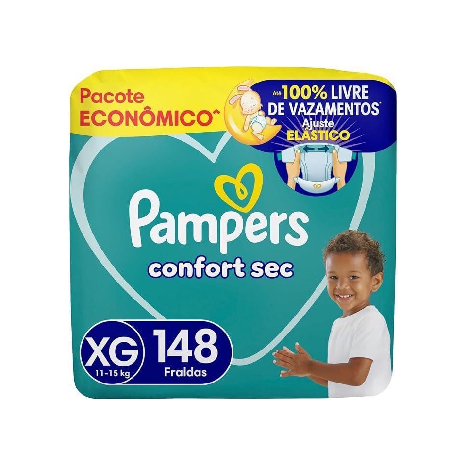Fralda Pampers Confort Sec XG 148 Unidades