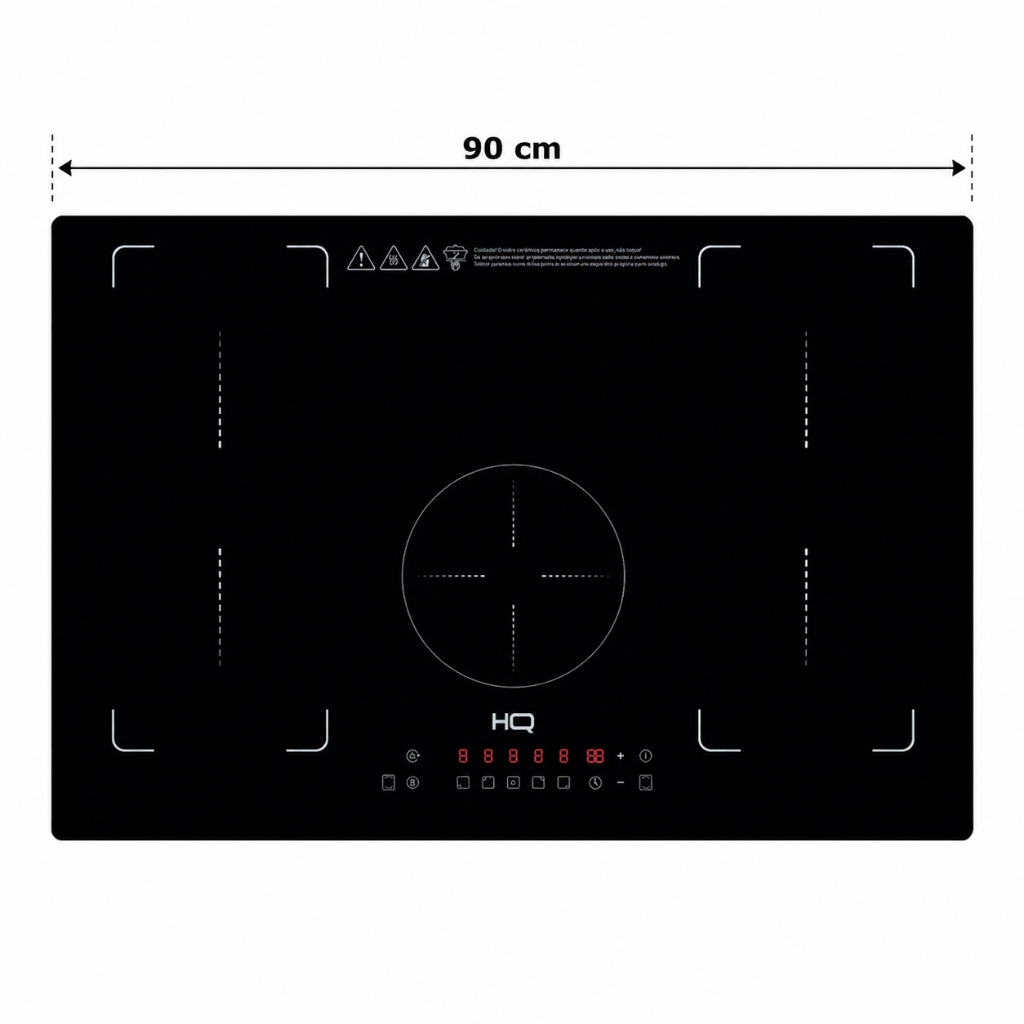Cooktop de Indução HQ 5 Bocas 90CM 9000W Vidro Touch Free Zone 220V