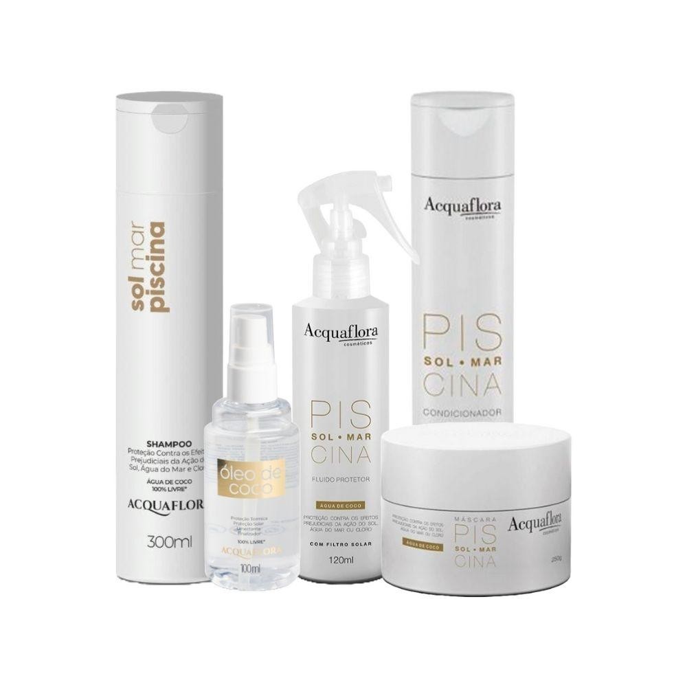 Kit Completo Acquaflora Sol Mar e Piscina 5 Produtos