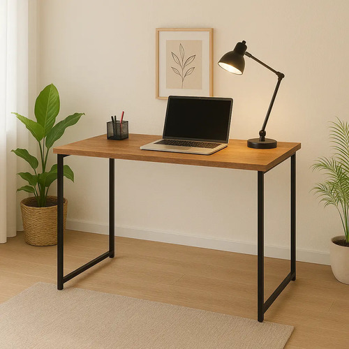 Escrivaninha Industrial 90cm Aço MDF