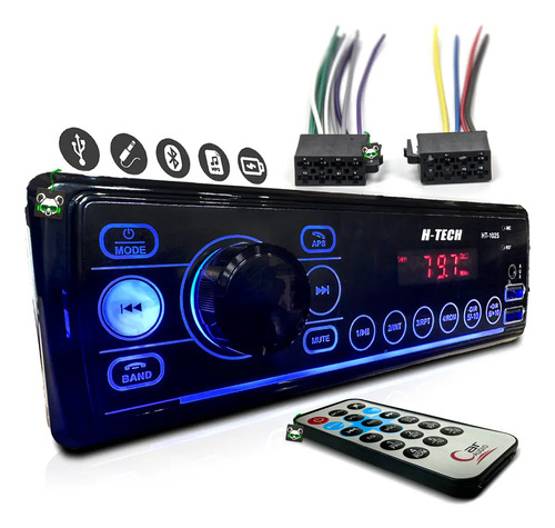 Som Automotivo H-Tech HT-1025 Bluetooth USB MP3 com Controle