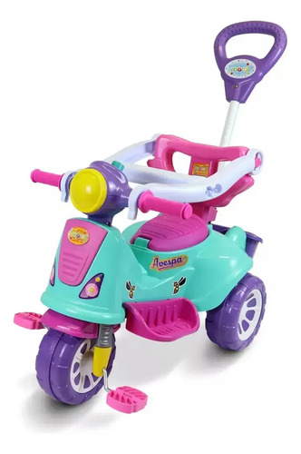 Triciclo Infantil Avespa Carrinho de Passeio ou Pedal