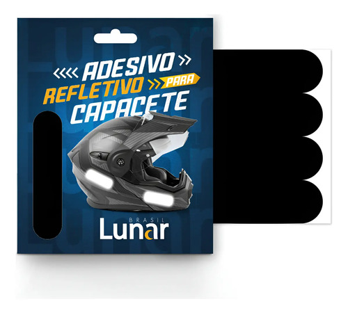Kit Adesivos Refletivos Capacete Moto Lunar Brasil