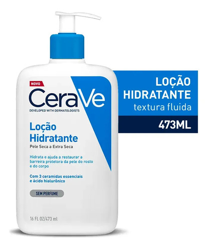 Loção Hidratante Corporal CeraVe 473ml com Ceramidas e Ácido Hialurônico