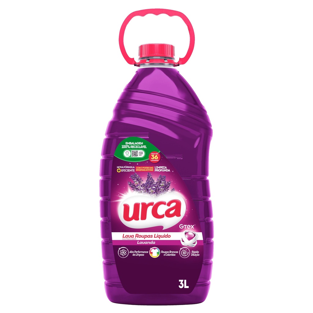 Lava Roupas Líquido Urca Lavanda 3L