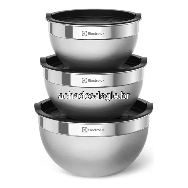 Tigela de Cozinha Electrolux Bowls Inox com Tampa Prata