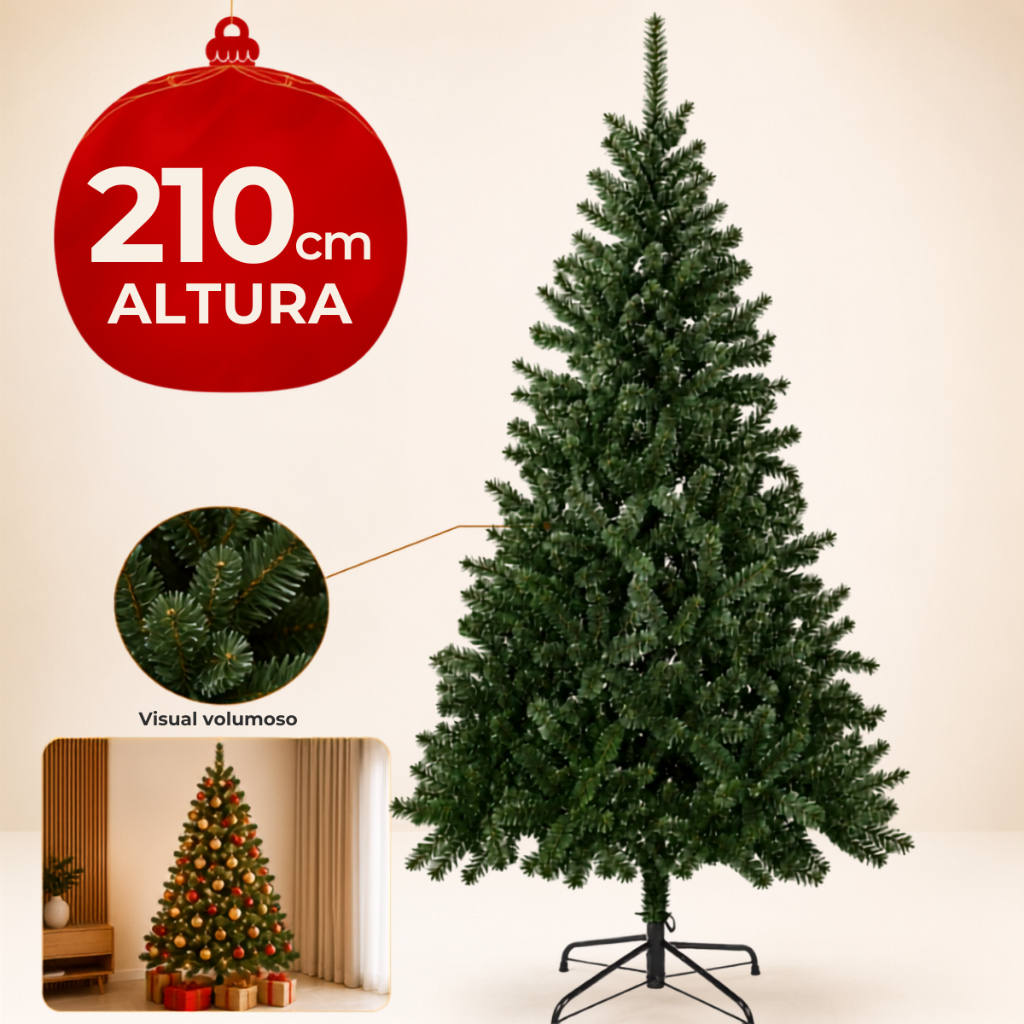 Árvore Natal Verde Alta 2,1m Grande Pinheirinho Tradicional | Shopee Brasil