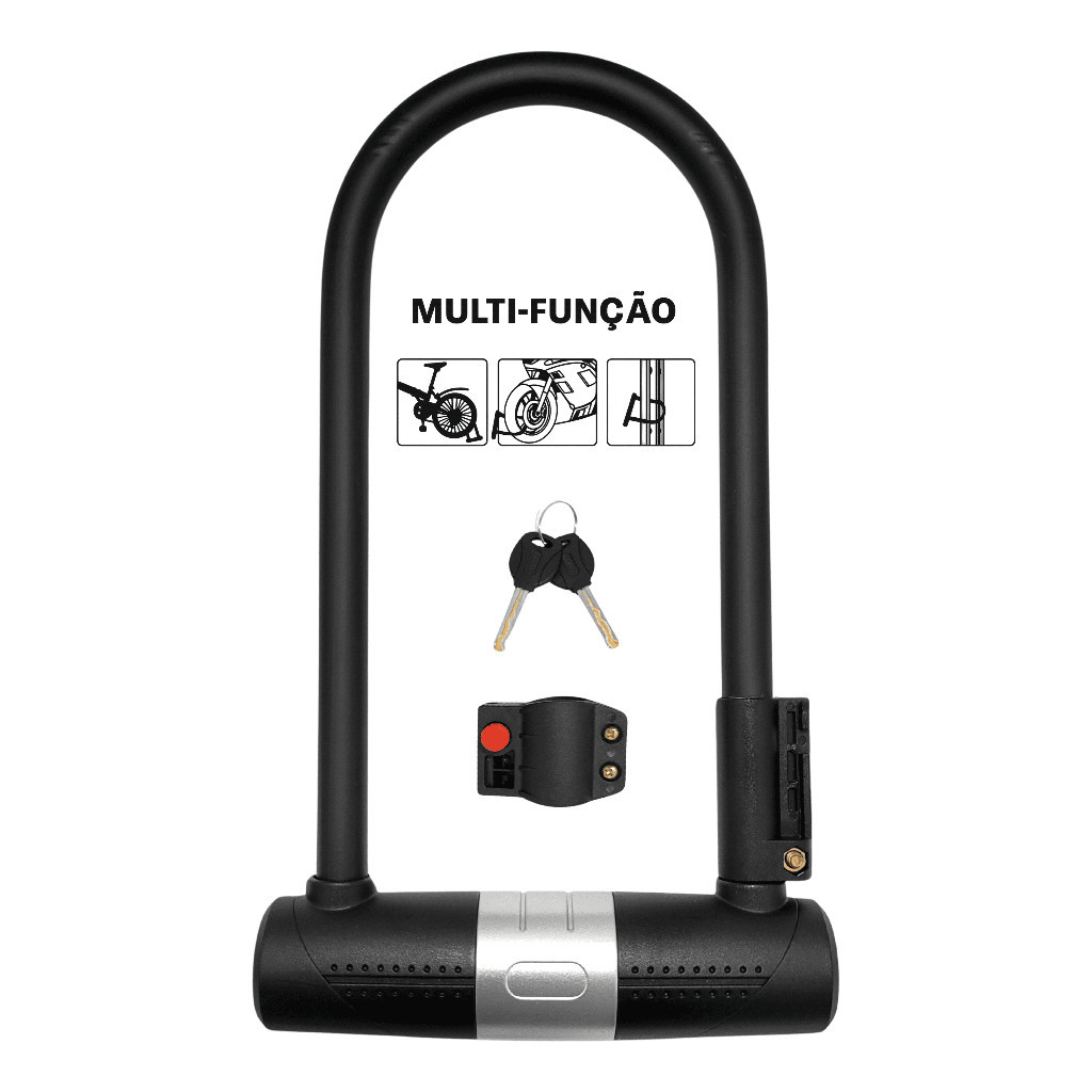 Cadeado U-Lock Grande Reforçado para Bicicleta e Moto