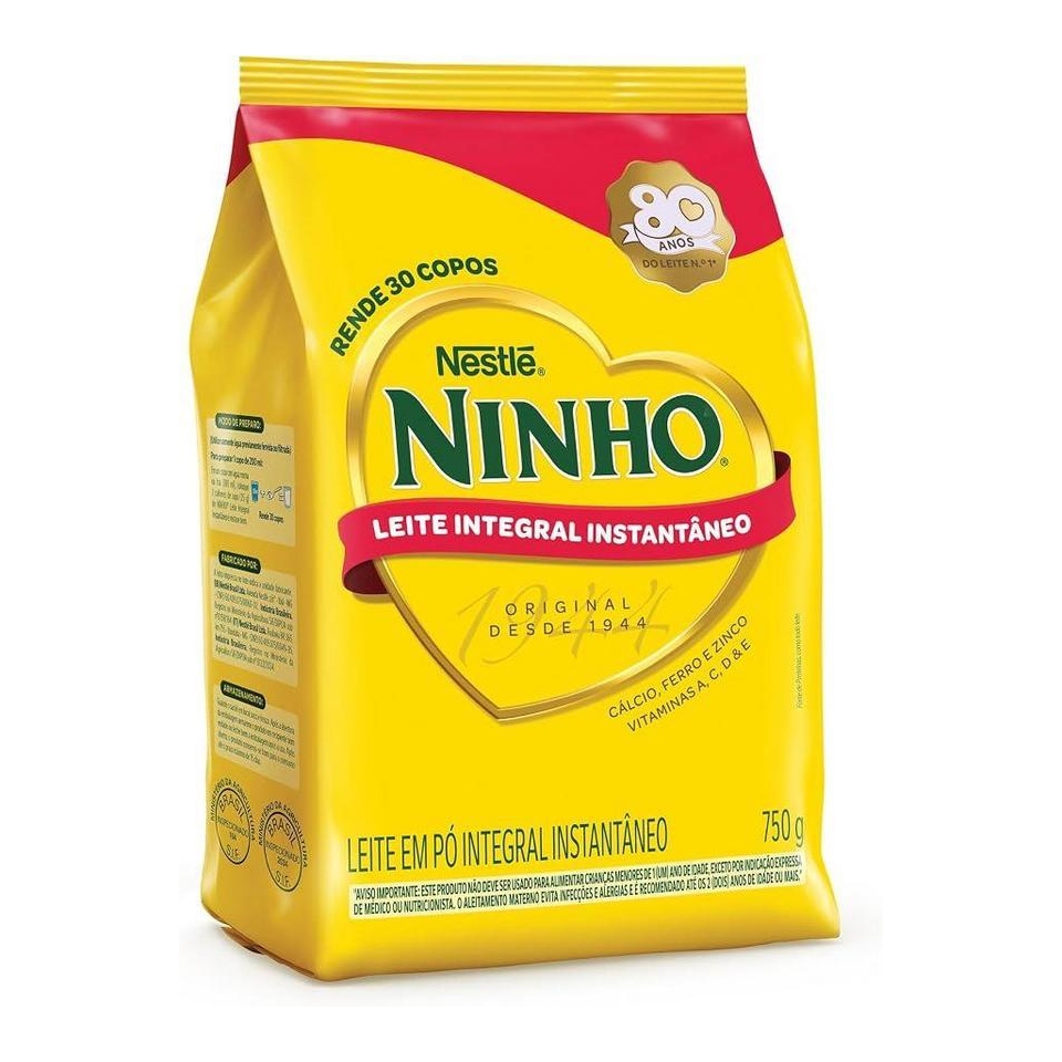 Leite em Pó Instantâneo Integral Ninho Sachê 750g