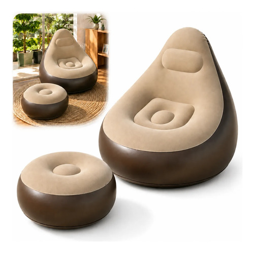Sofa Inflavel Poltrona com Pufe