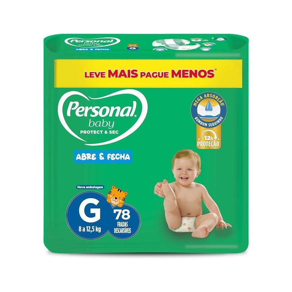 Fralda Personal Baby Protect&Sec G 78 unidades