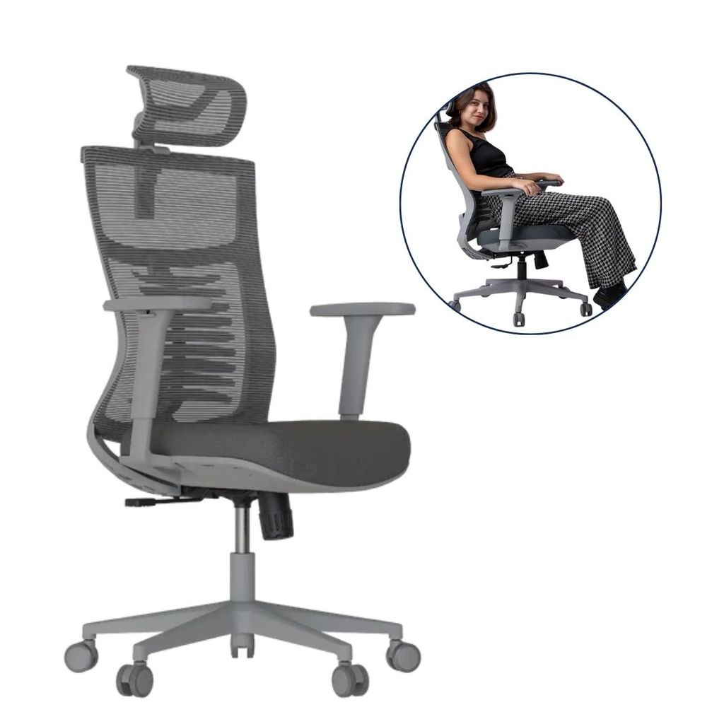 Cadeira de Escritório Ergonômica Vertta Cinza Elements
