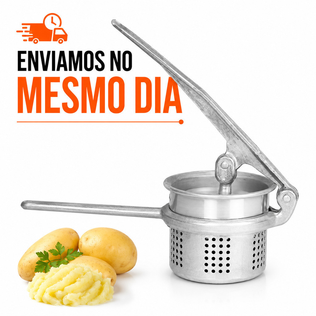 Espremedor e Amassador de Batata e Legumes em Alumínio Manual
