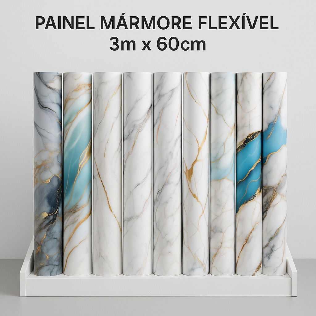 Painel Placa Flexível Efeito Mármore 3m x 60cm