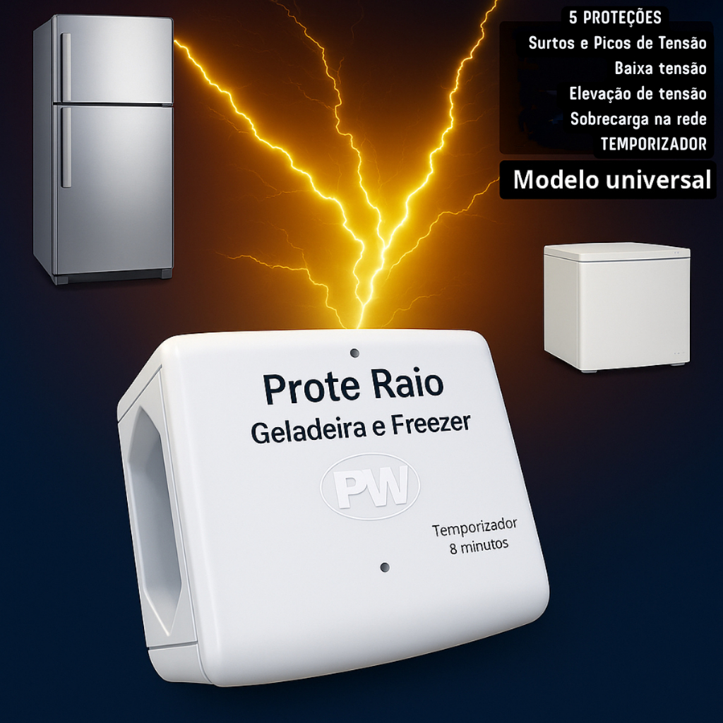 Protetor Contra Raios p/ Geladeira e Freezer – Surtos e Oscilações de Energia ORIGINAL | Shopee Brasil