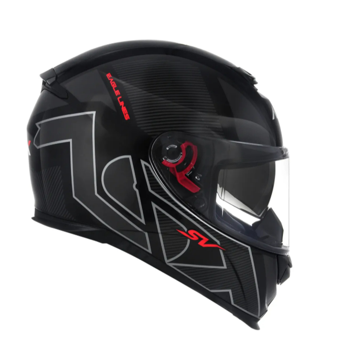 Capacete ASX Eagle SV Lines Preto Brilhante